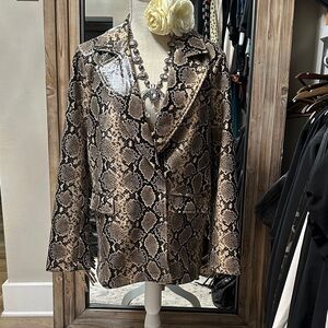 NWT Buddy Love Avery Oversized Fringe Snake Blazer Jacket size Small